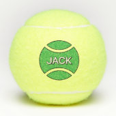 Personalized yellow tennis balls with green logo テニスボール (正面)