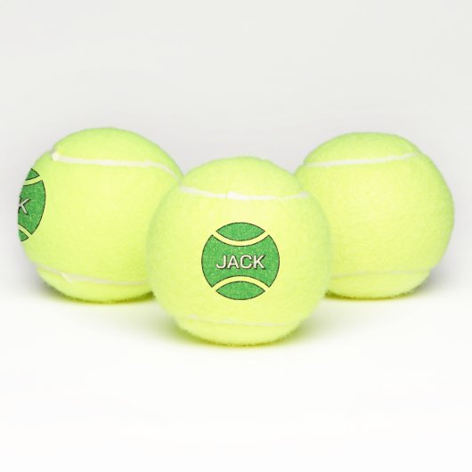 Personalized yellow tennis balls with green logo テニスボール (マルチ)