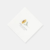 Personalized Yellow Wildflower Sunflower Wedding スタンダードカクテルナプキン (角)