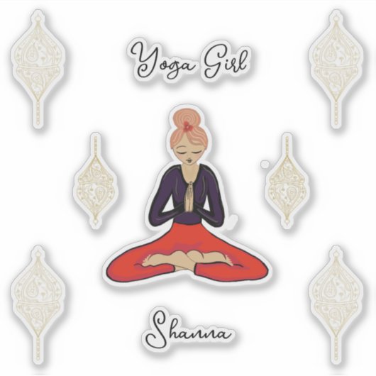 Personalized Yoga Girl シール (正面)