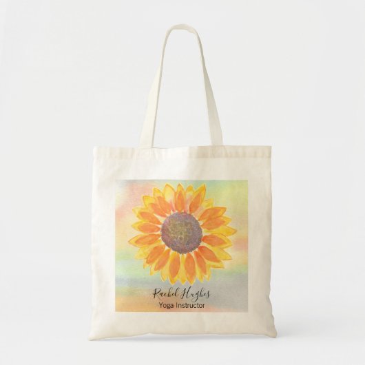 Personalized Yoga Instructor Sunflower トートバッグ (正面)