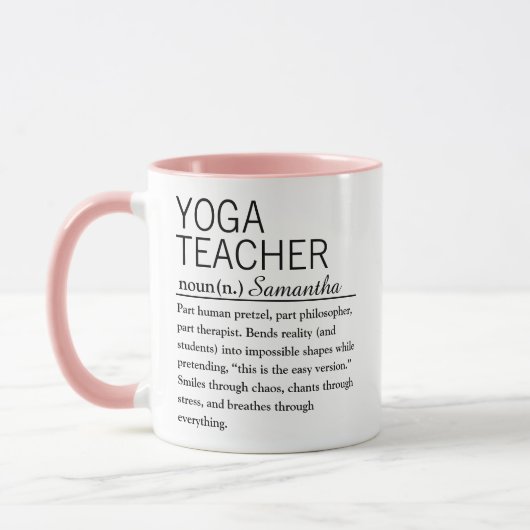 Personalized Yoga Teacher Definition Mug マグカップ (左)