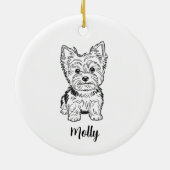 Personalized Yorkie Dog Christmas セラミックオーナメント (裏面)