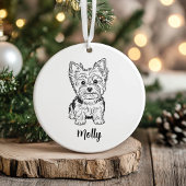 Personalized Yorkie Dog Christmas セラミックオーナメント