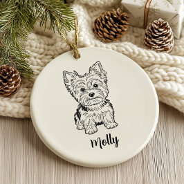Personalized Yorkie Dog Christmas セラミックオーナメント