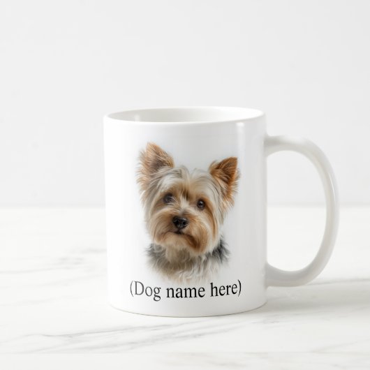 Personalized Yorkie Dog Dad  コーヒーマグカップ (右)