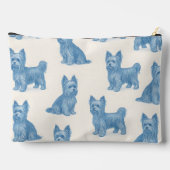 Personalized Yorkshire Terrier Blue Name Gift Cute アクセサリーポーチ (裏面)