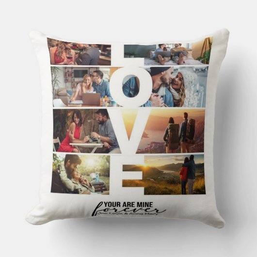 Personalized "You Are Mine Forever" Photo Pillow クッション (正面)