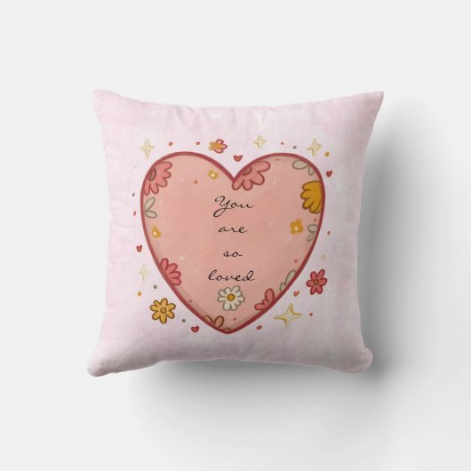 Personalized You Are So Loved Throw Pillow クッション (裏面)
