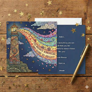 Personalized You Radiate Kindness Empowering Card シーズンカード