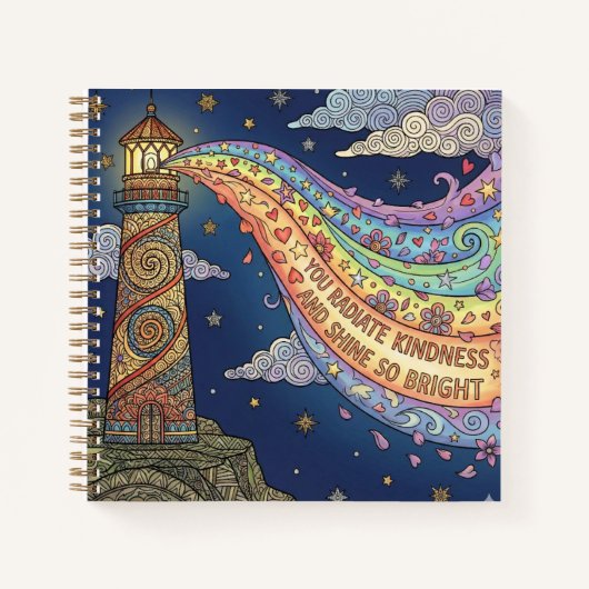 Personalized You Radiate Kindness Spiral Notebook ノートブック (正面)