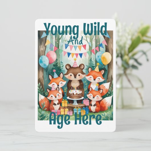 Personalized Young Wild And Age Birthday Party 招待状 (スタンド正面)