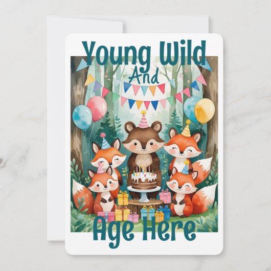 Personalized Young Wild And Age Birthday Party 招待状 (正面)