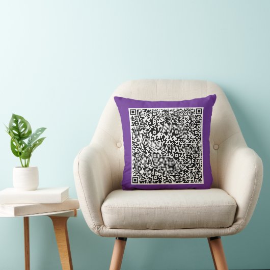 Personalized Your Custom QR Code Throw Pillow クッション (椅子)