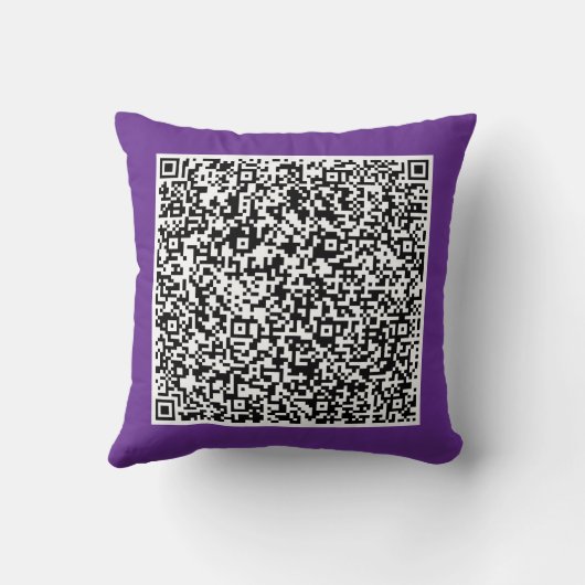 Personalized Your Custom QR Code Throw Pillow クッション (裏面)