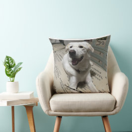 Personalized Your Pet's Photo And Name "Home is.." クッション