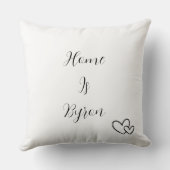 Personalized Your Pet's Photo And Name "Home is.." クッション (裏面)