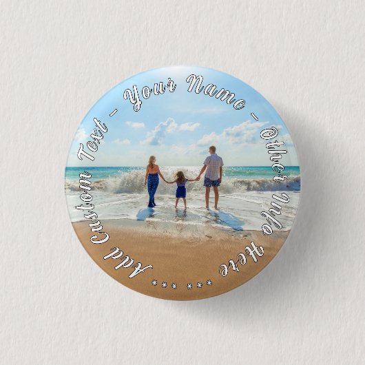 Personalized Your Photo Button Gift Custom Text 缶バッジ (正面)