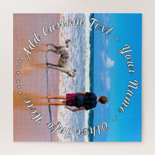 Personalized Your Photo Puzzle with Custom Text ジグソーパズル (横)