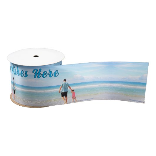 Personalized Your Photo Ribbon with Custom Text サテンリボン (リール)
