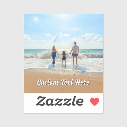 Personalized Your Photo Sticker with Custom Text シール (シート)