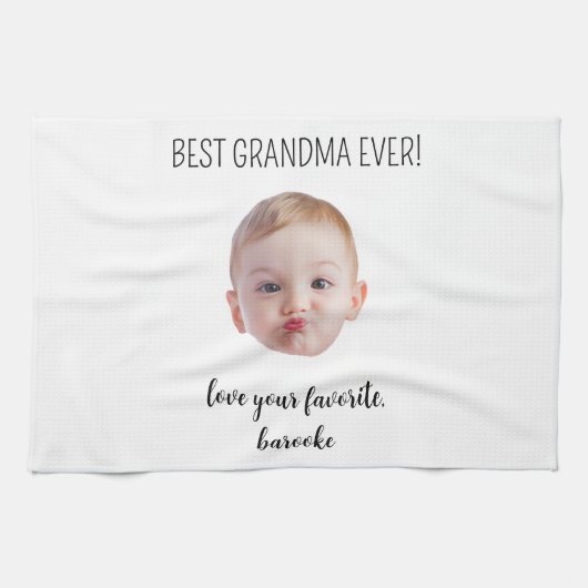 Personalized Your Photo & Text Mother’s Day Birth キッチンタオル (横)