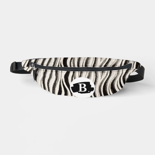 Personalized Zebra Stripe Print Fanny Pack ファニーパック (正面)