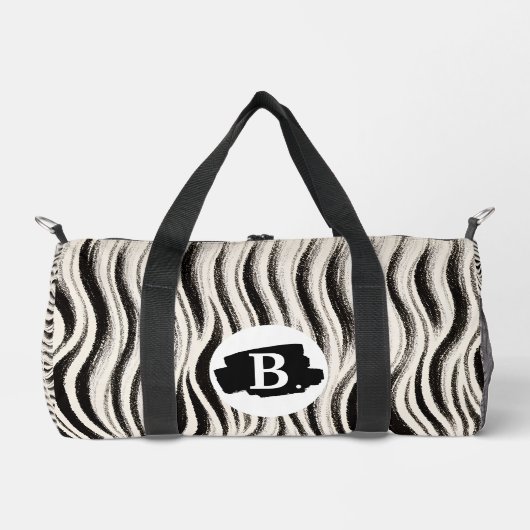 Personalized Zebra Stripe Print Small Duffel Bag ダッフルバッグ (正面)
