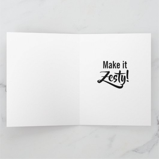 Personalized Zesty Funny Lemon Lime カード (内部)