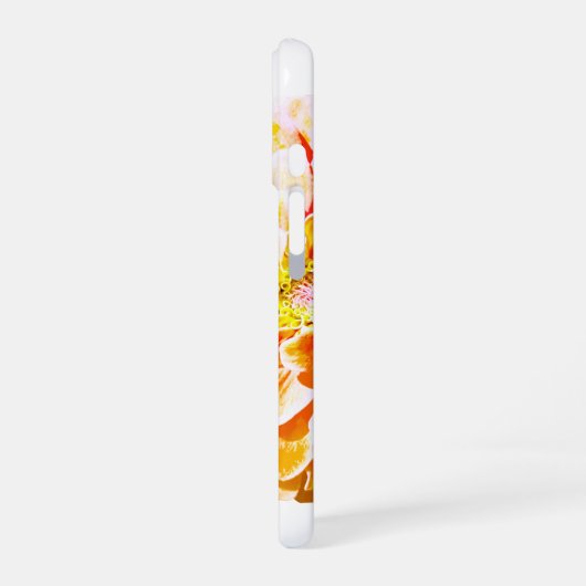 Personalized Zinnia Flower with Custom Name Floral iPhone 16ケース (左側面)