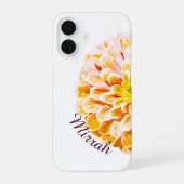 Personalized Zinnia Flower with Custom Name Floral iPhone 16ケース (裏面)