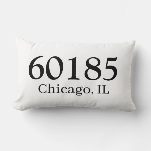 Personalized Zip Code housewarming present ランバークッション (正面)