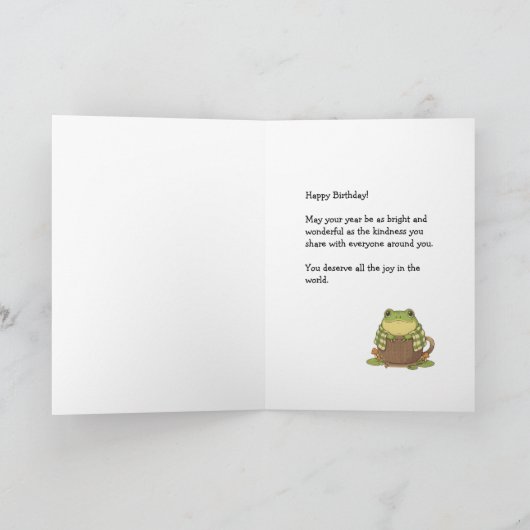 Personalized Zochi the Cozy Frog カード (内部)