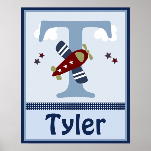 Personalized Zoom Along Airplane Poster ポスター (正面)