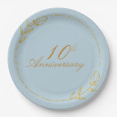 Personalizes Anniversary with Golden Frame ペーパープレート (正面)