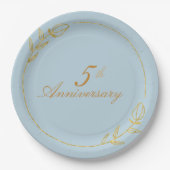Personalizes Anniversary with Golden Frame ペーパープレート (正面)