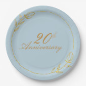 Personalizes Anniversary with Golden Frame ペーパープレート (正面)
