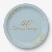 Personalizes Anniversary with Golden Frame ペーパープレート (正面)