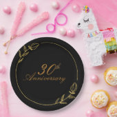 Personalizes Anniversary with Golden Frame ペーパープレート (パーティー)