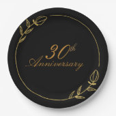 Personalizes Anniversary with Golden Frame ペーパープレート (正面)