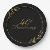 Personalizes Anniversary with Golden Frame ペーパープレート (正面)