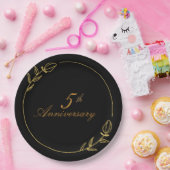 Personalizes Anniversary with Golden Frame ペーパープレート (パーティー)