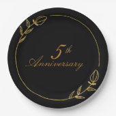 Personalizes Anniversary with Golden Frame ペーパープレート (正面)