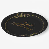 Personalizes Anniversary with Golden Frame ペーパープレート (アングル)