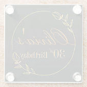 Personalizes Birthday with Golden Frame ガラスコースター (裏面)