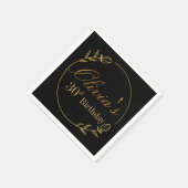 Personalizes Birthday with Golden Frame スタンダードカクテルナプキン (角)