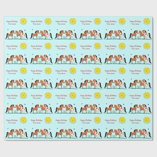 Personaliziedの馬の相棒の包装紙 ラッピングペーパー (フラット)