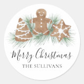 Personalzed Merry Christmas Cookies ラウンドシール (正面)