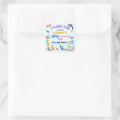 Personalzed Sea-riously Fun Ocean Protector Party スクエアシール (バッグ)