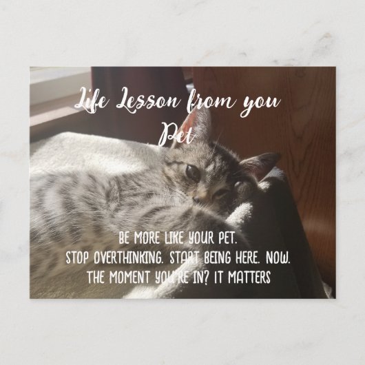 Personalzied Stop Overthinking Life Lesson Card シーズンポストカード (正面)